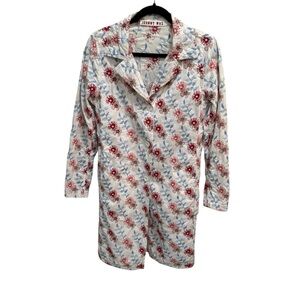 Johnny Was Women Jacket Size S Long Sleeve Floral Embroider Cream Floral Duster